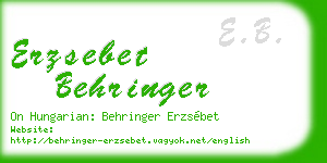 erzsebet behringer business card